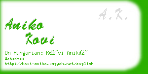 aniko kovi business card